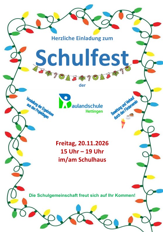 Einladung Schulfest